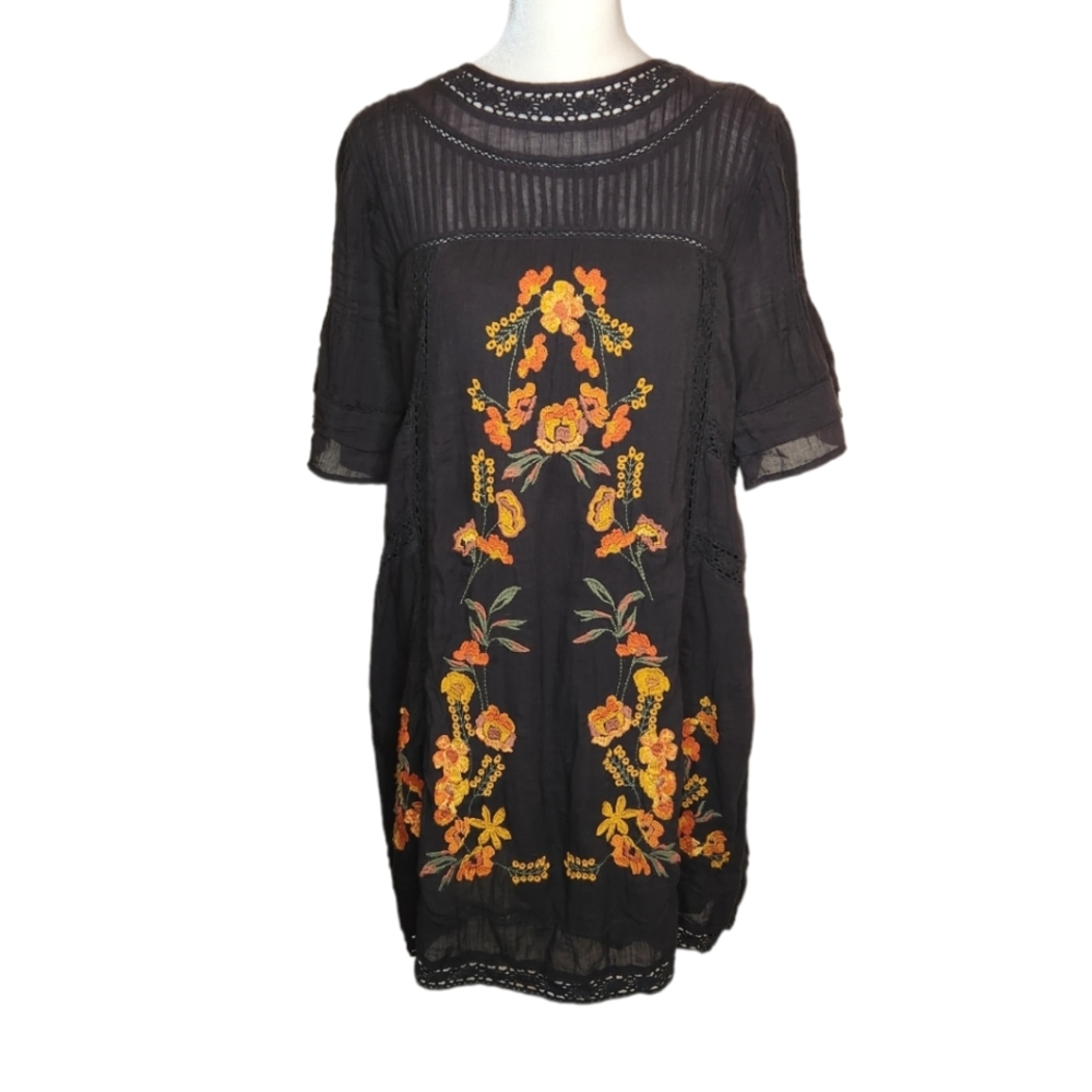 Free People Perfectly Victorian Embroidered Mini Dress